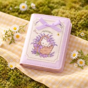 Hello Kitty Pastel Lavender Wallet with Floral Detail